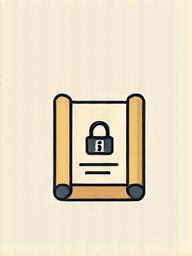 Icona schematica di un documento legale e un lucchetto